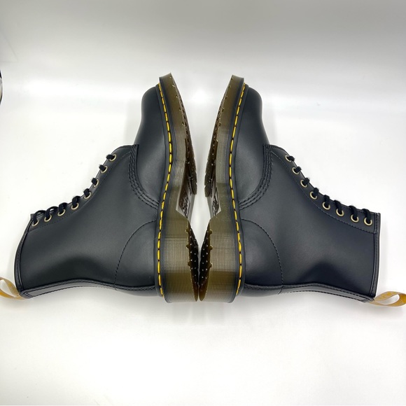 Dr Martens Black Felix Rub Off Faux Vegan Leather 1460 Lace Up Combat Boots NEW - Picture 8 of 14